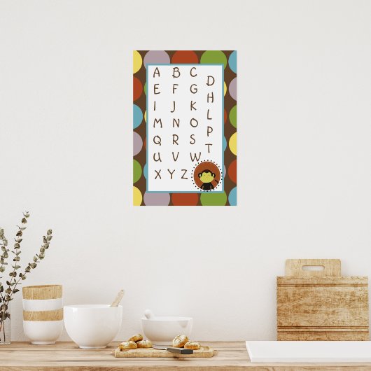 16x24 Nursery Art ABC Chart Oerwoud Tales Safari Poster (Keuken)