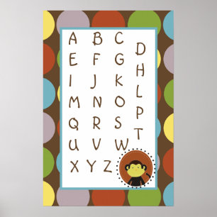 16x24 Nursery Art ABC Chart Oerwoud Tales Safari Poster
