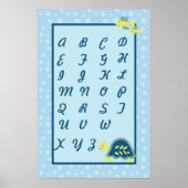 16x24 Nursery Art ABC Chart Turtle Reef Ocean Zee Poster (Voorkant)