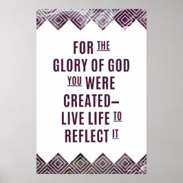 16x24 Paarse marmer-art afdruksemiverlies Poster