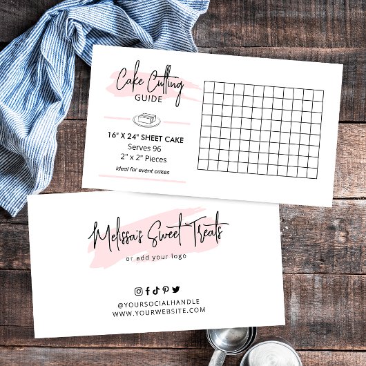 16x24"Rechthoek Cake Serving Guide 2x2 Porties Informatiekaartje