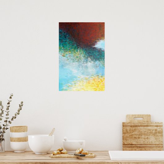 16x24 Triptych Deel 1 Abstracte schilderkunst Afdr Poster (Keuken)