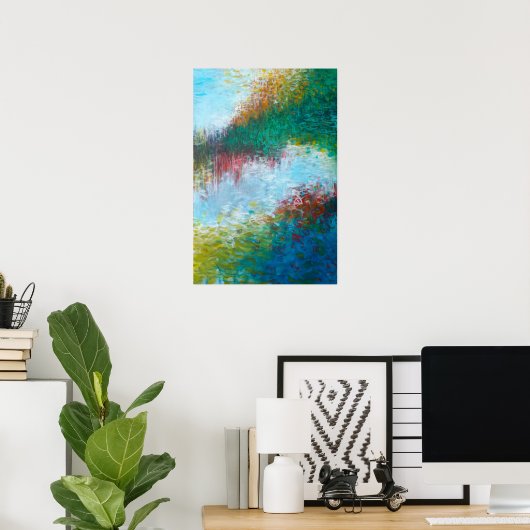 16x24 Triptych Deel 3 Abstracte schilderkunst afdr Poster (Thuiskantoor)