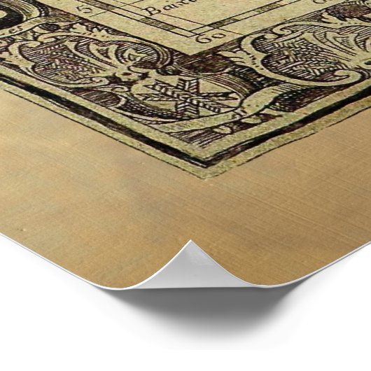 1700 AD OUD Poster WERELDKAART (Hoek)