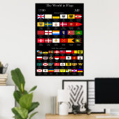 1700 AD-vlaggen van de wereld Poster (Thuiskantoor)