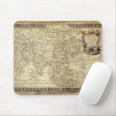 1700 ANTIEK Wereldkaart Mousepad Muismat (Met muis)
