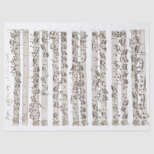 1700 Muziek Vermogenssamenstelling Handgeschreven  Tissuepapier (Voorkant)