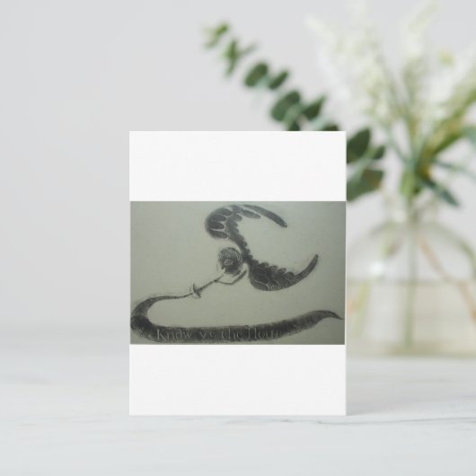 1700s Angel of Death American Grave Rubbing Design Briefkaart (Staand voorkant)