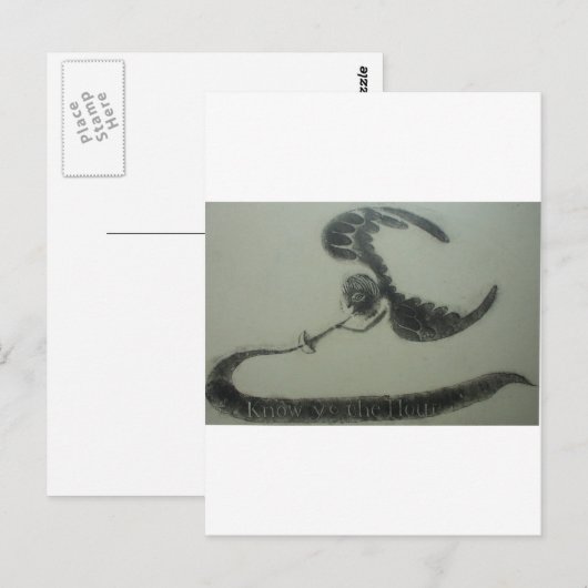 1700s Angel of Death American Grave Rubbing Design Briefkaart (Voorkant / Achterkant)