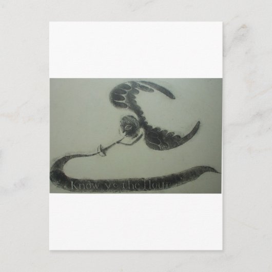 1700s Angel of Death American Grave Rubbing Design Briefkaart (Voorkant)