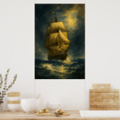 1700s British Navy Ship | Historic Maritime Poster (Keuken)
