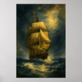 1700s British Navy Ship | Historic Maritime  Poster (Voorkant)