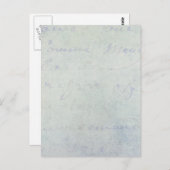 1700s Frans blauw Manuscript Grunge Parchment Briefkaart (Voorkant / Achterkant)