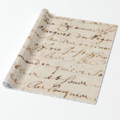 1700s  Frans Script Grunge Parchment Paper Cadeaupapier (Uitgerold)