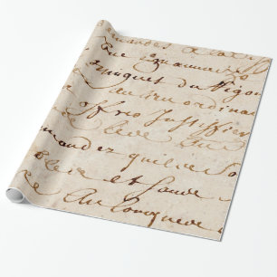1700s  Frans Script Grunge Parchment Paper Cadeaupapier
