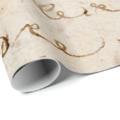 1700s  Frans Script Grunge Parchment Paper Cadeaupapier (Rol Hoek)