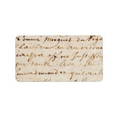 1700s  Frans Script Grunge Parchment Paper Etiket (Voorkant)