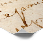 1700s  Frans Script Grunge Parchment Paper Poster (Hoek)