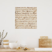 1700s  Frans Script Grunge Parchment Paper Poster (Keuken)