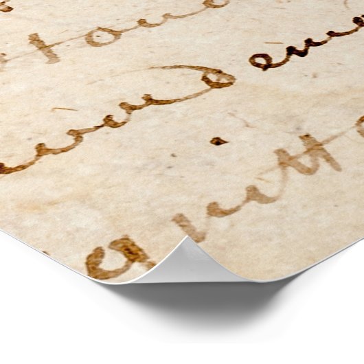 1700s  Frans Script Grunge Parchment Paper Poster (Hoek)