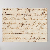1700s  Frans Script Grunge Parchment Paper Poster (Voorkant)