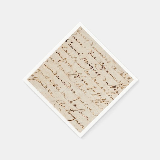 1700s  Frans Script Grunge Parchment Paper Servet (Hoek)