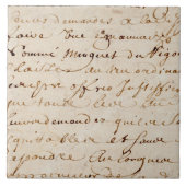 1700s  Frans Script Grunge Parchment Paper Tegeltje (Voorkant)