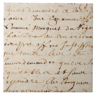 1700s  Frans Script Grunge Parchment Paper Tegeltje