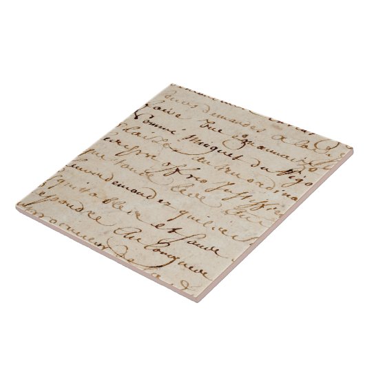 1700s  Frans Script Grunge Parchment Paper Tegeltje (Zijkant)