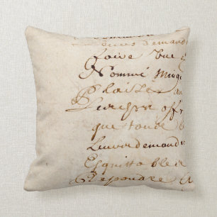 1700s  Frans Script Retro Parchment Paper Kussen