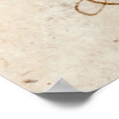 1700s Frans Script Retro Parchment Paper Poster (Hoek)