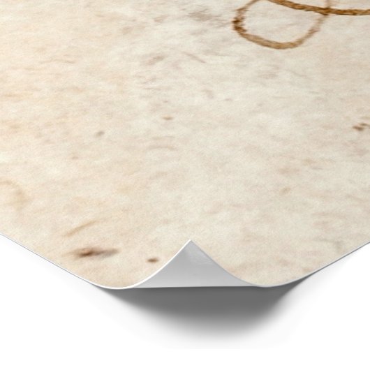 1700s Frans Script Retro Parchment Paper Poster (Hoek)