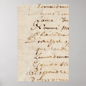 1700s Frans Script Retro Parchment Paper Poster (Voorkant)