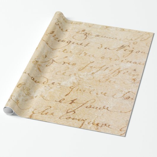 1700s  Franse Antiek achtergrond van het Manuscrip Cadeaupapier (Uitgerold)