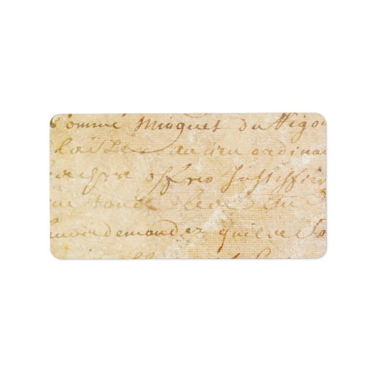 1700s  Franse Antiek achtergrond van het Manuscrip Etiket (Voorkant)