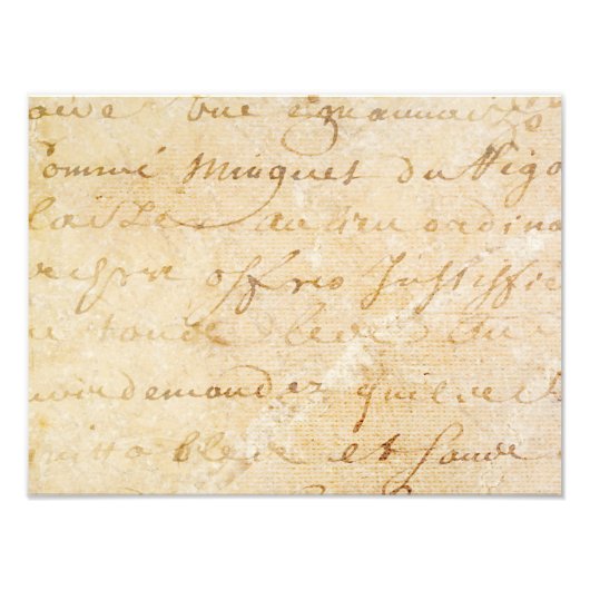 1700s  Franse Antiek achtergrond van het Manuscrip Foto Afdruk (Voorkant)