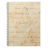 1700s Franse Antiek achtergrond van het Manuscrip Notitieboek (Voorkant)