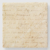1700s  Franse Antiek achtergrond van het Manuscrip Stenen Onderzetter (Voorkant)