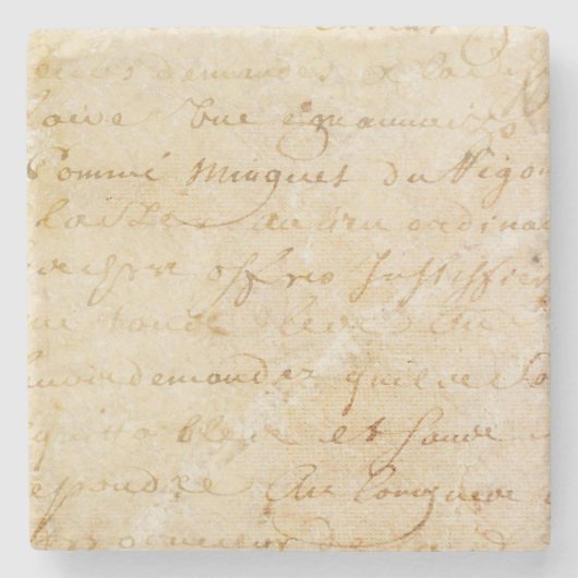 1700s  Franse Antiek achtergrond van het Manuscrip Stenen Onderzetter (Voorkant)