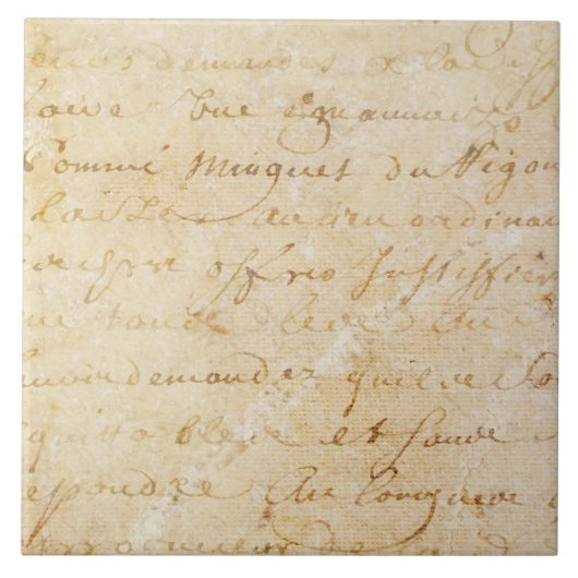1700s  Franse Antiek achtergrond van het Manuscrip Tegeltje (Voorkant)