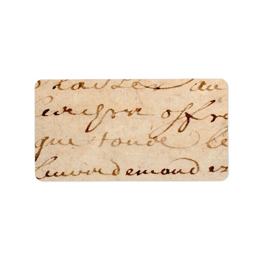  1700s Franse Letters Antiek Tan Paper Etiket (Voorkant)