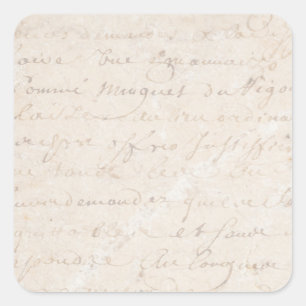 1700s  Franstalig verouderingspapier voor Retro Sc Vierkante Sticker