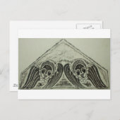 1700s Grave Rubbing Winged Cherubs Design Briefkaart (Voorkant / Achterkant)