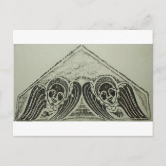 1700s Grave Rubbing Winged Cherubs Design Briefkaart
