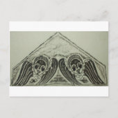 1700s Grave Rubbing Winged Cherubs Design Briefkaart (Voorkant)