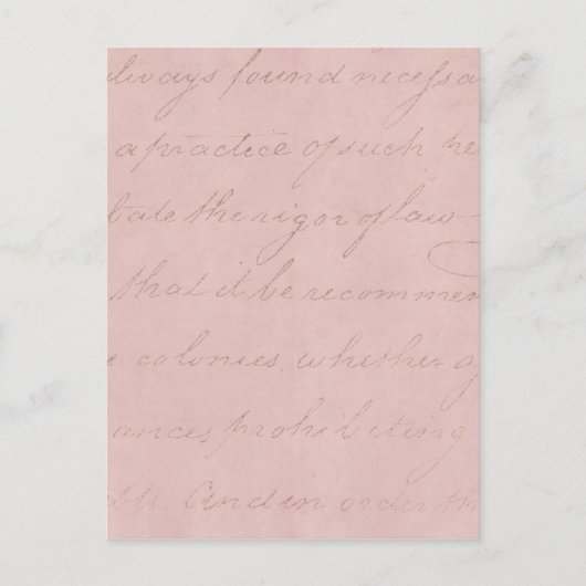  1700s koloniaal roze tekstperkament briefkaart (Voorkant)