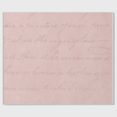  1700s koloniaal roze tekstperkament cadeaupapier (Vlak)