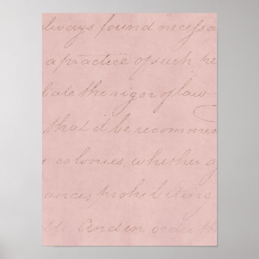 1700s koloniaal roze tekstperkament poster (Voorkant)