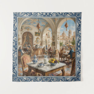 1700's Siciliaanse stijl keramiek Palermo koffiehu Wandkleed