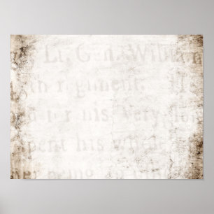  1700s Tan bruin verrijkingspapier blanco Poster